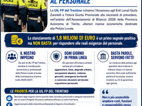 Polizia Locale: l’Assestamento di Bilancio 2026 è un primo passo, ma servono risorse strutturali