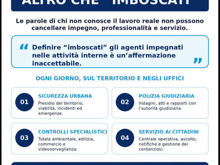 Polizia Locale, altro che “imboscati”: rispetto per chi ogni giorno presidia il territorio - Le dichiarazioni del vicepresidente del Consiglio Antonio Tajani offendono la professionalità degli agenti