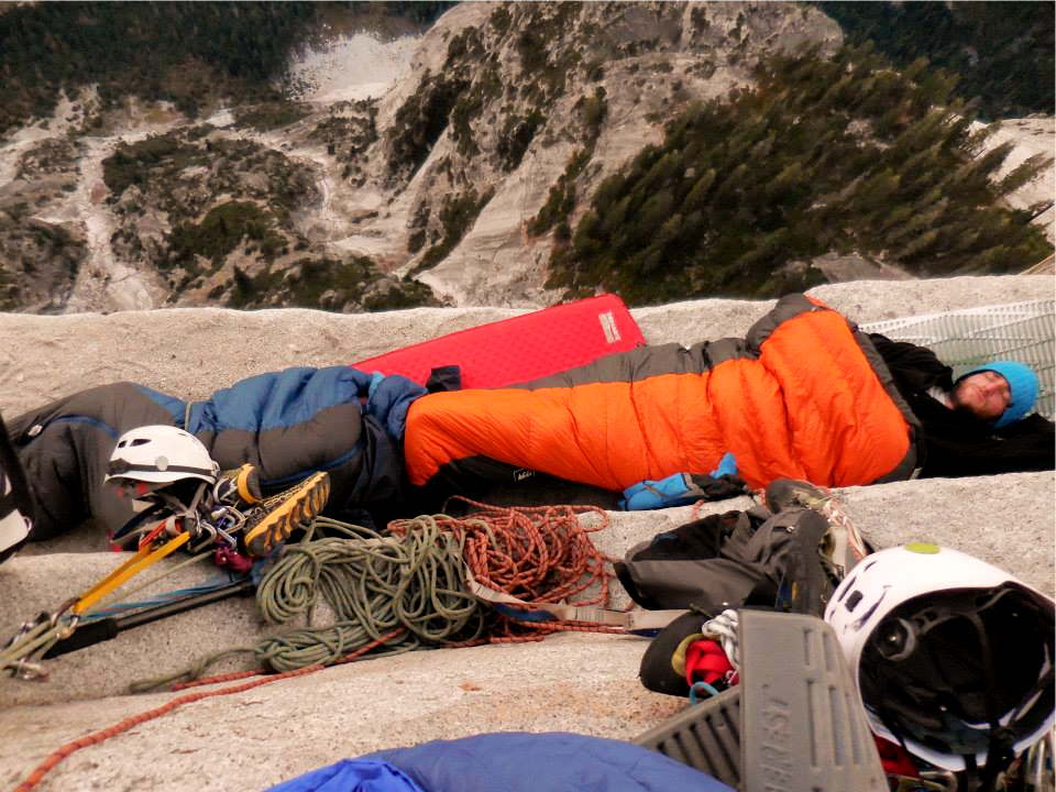 Staying the night on Pitch 17 on the N.W Face of Half Dome.