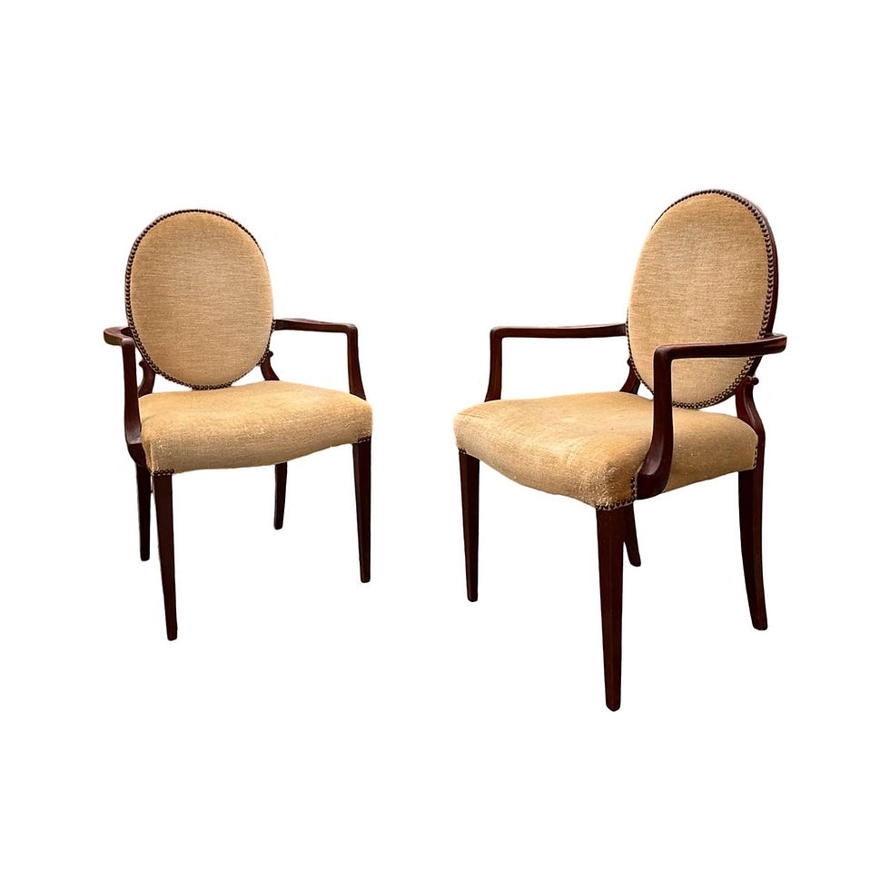 Thumbnail: Art Deco Dining Set – 6 Chairs and 2 Armchairs (1910–1930)