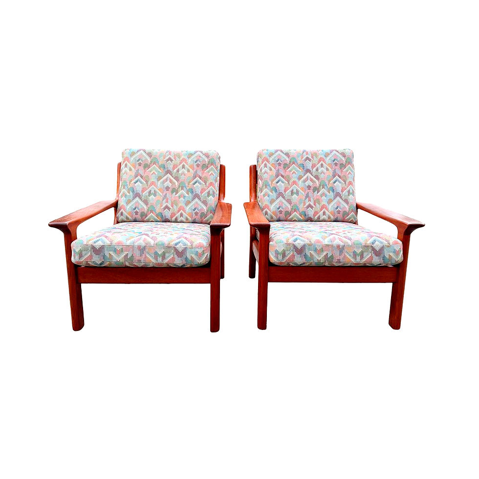 Thumbnail: Pair of Lounge Chairs and Sofa by Juul Kristensen for Glostrup Møbelfabrik, 1960