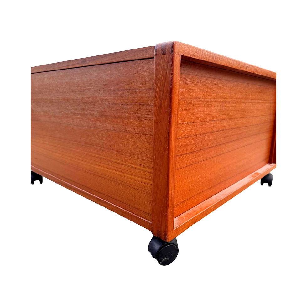 Miniaturbild: Seltenes Vintage-Teakholz Couchtisch/Barwagen, 1970er Jahre