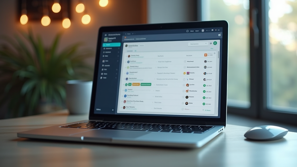 Eye-level view of a laptop screen showing a task management app
