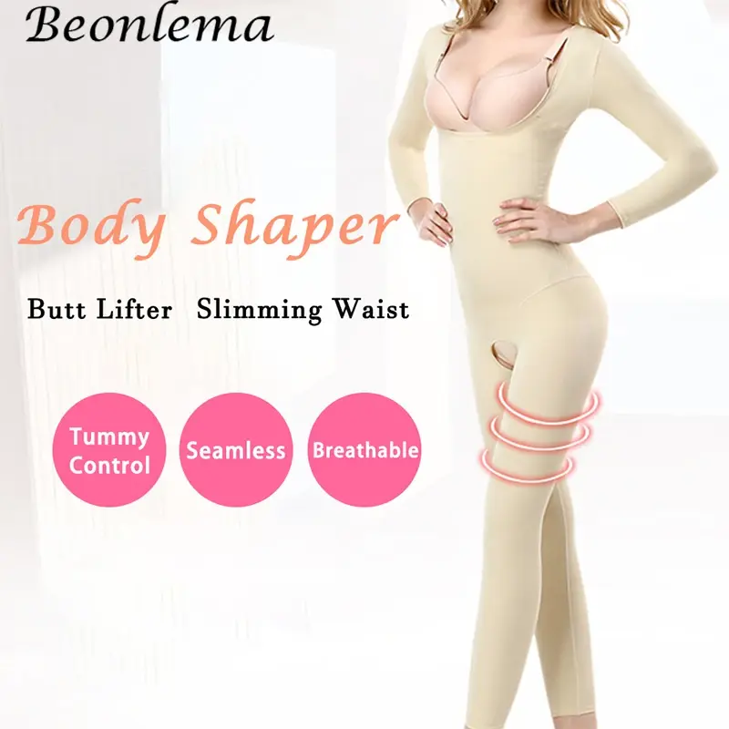 Thumbnail: Full Body Shapewear Bodysuit with Waist Trainer Compression