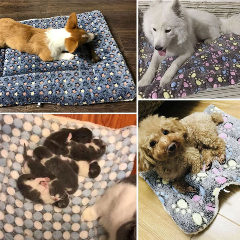 Thumbnail: Flannel Pet Sleeping Mat Dog Bed Cat Litter Puppy Bed Dog Sofa Lovely Mattress C