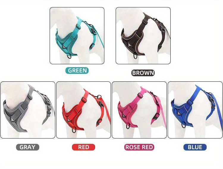 Thumbnail: No Pull Dog Harness and Leash Set Adjustable Pet Harness Vest for Small Dogs Cat