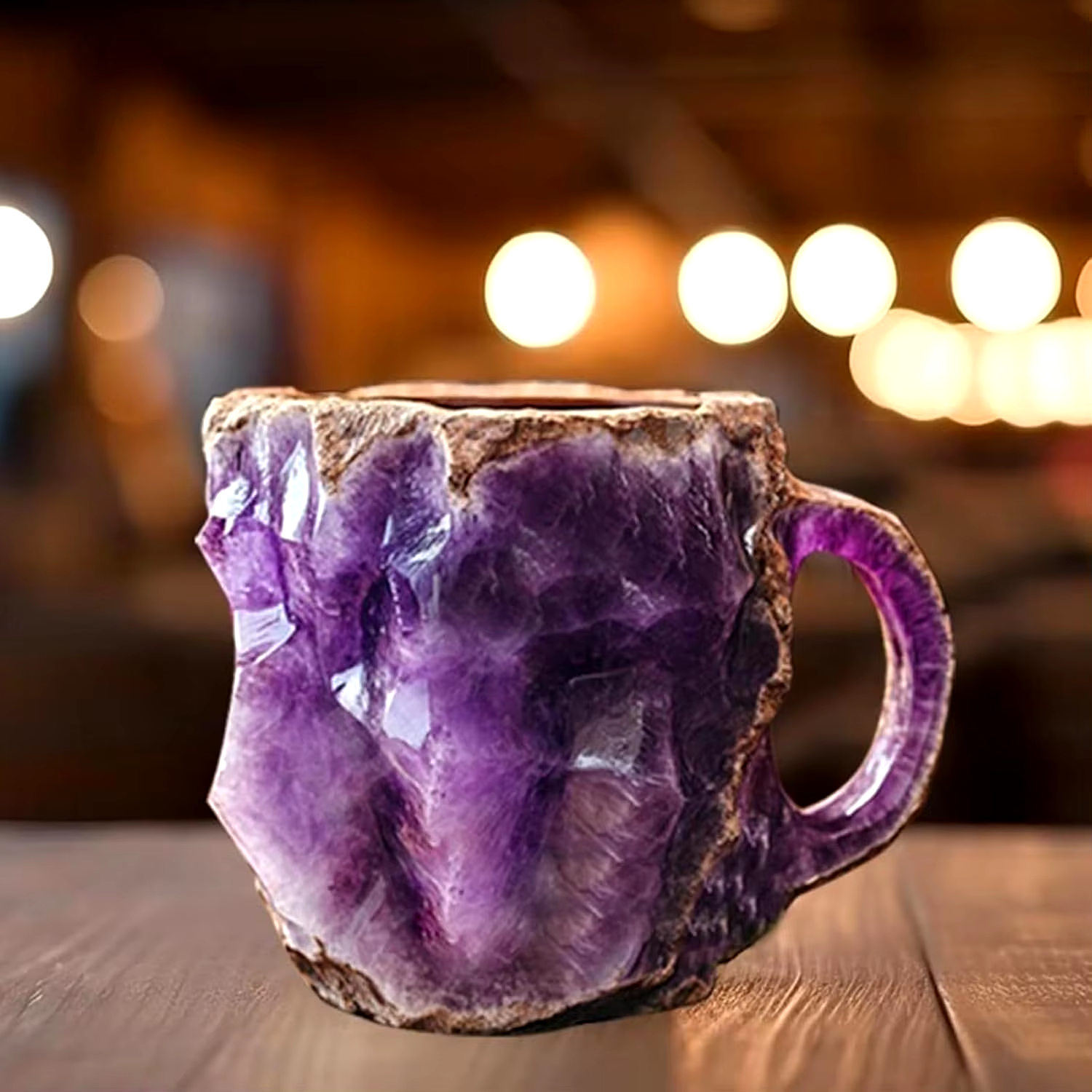 Mineral Crystal Coffee Mugs - Faux Mineral Crystal Resin Coffee Cups - Cross-Bor