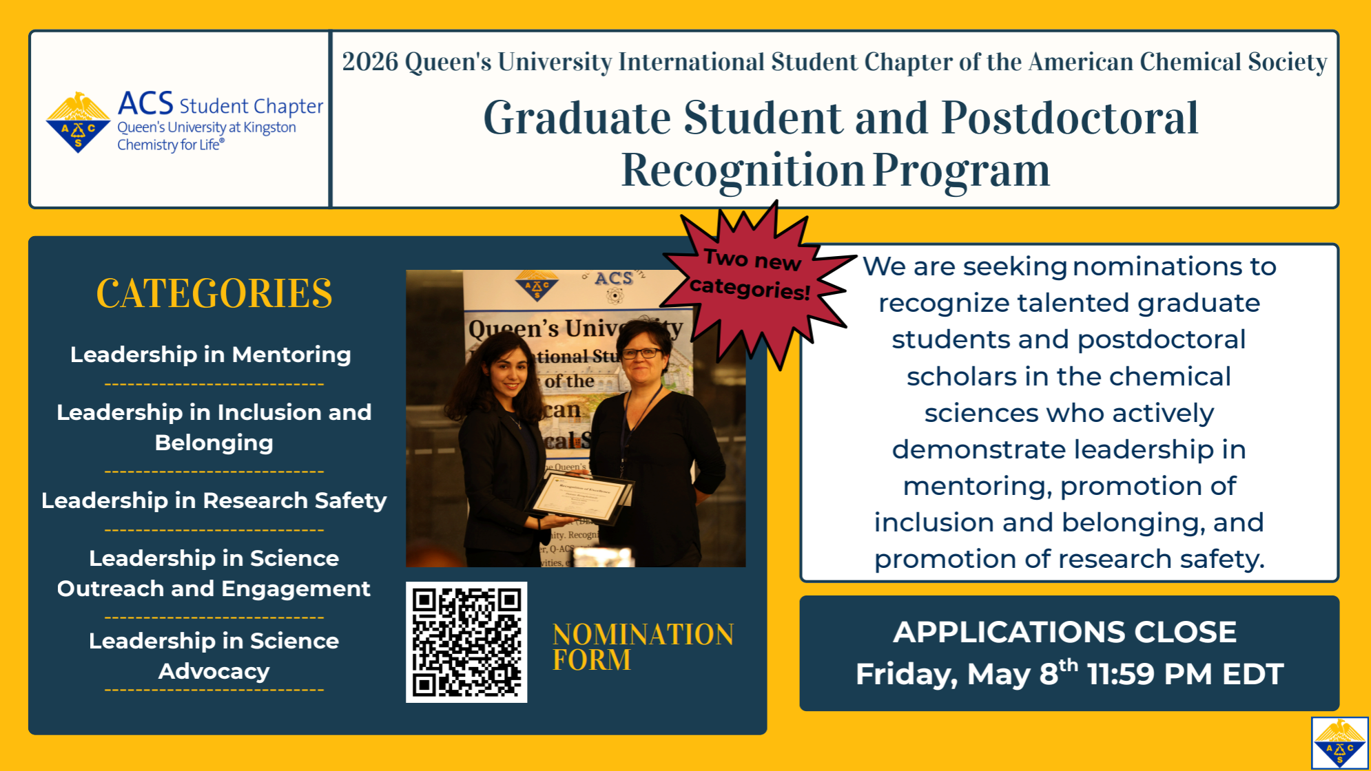 2026 ACS Graduate Student and Postdoctoral Scholars Recognition Program ...