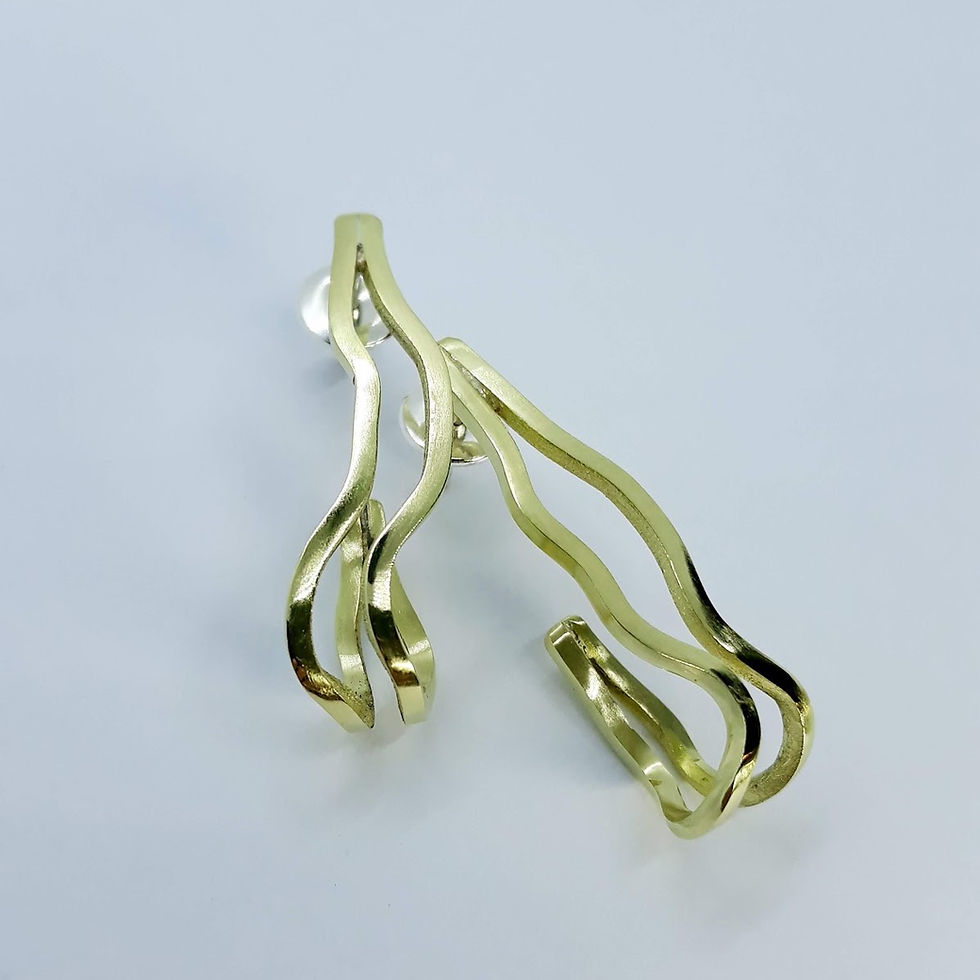 brinco de fio de latão prata ou ouro - atelie daniela magen