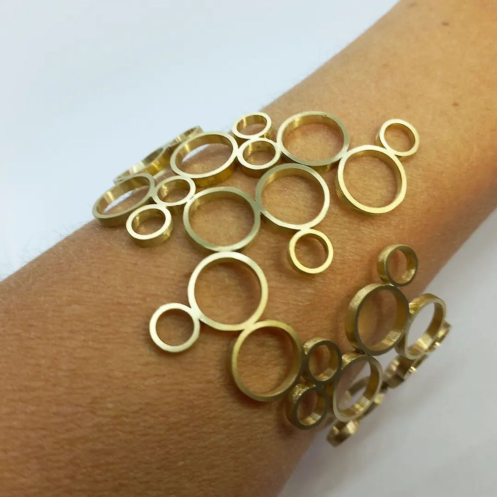 Bracelete / pulseira círculos em latão, prata ou ouro - atelie daniela magen