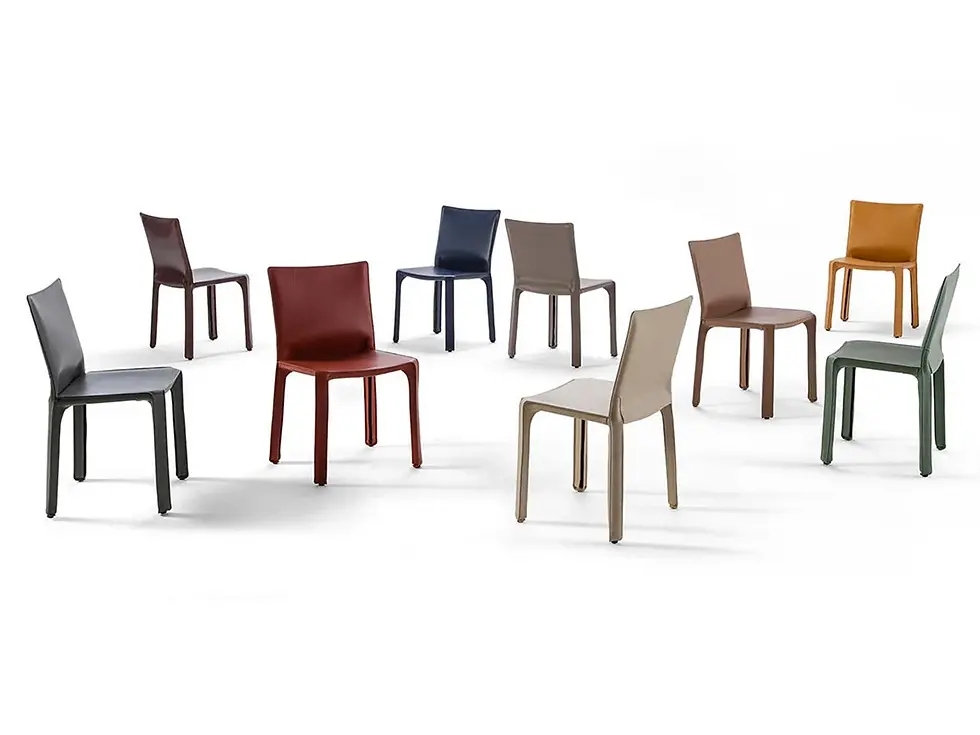 Miniatura: 412 Cab Sedia Cuoio design di Mario Bellini di Cassina