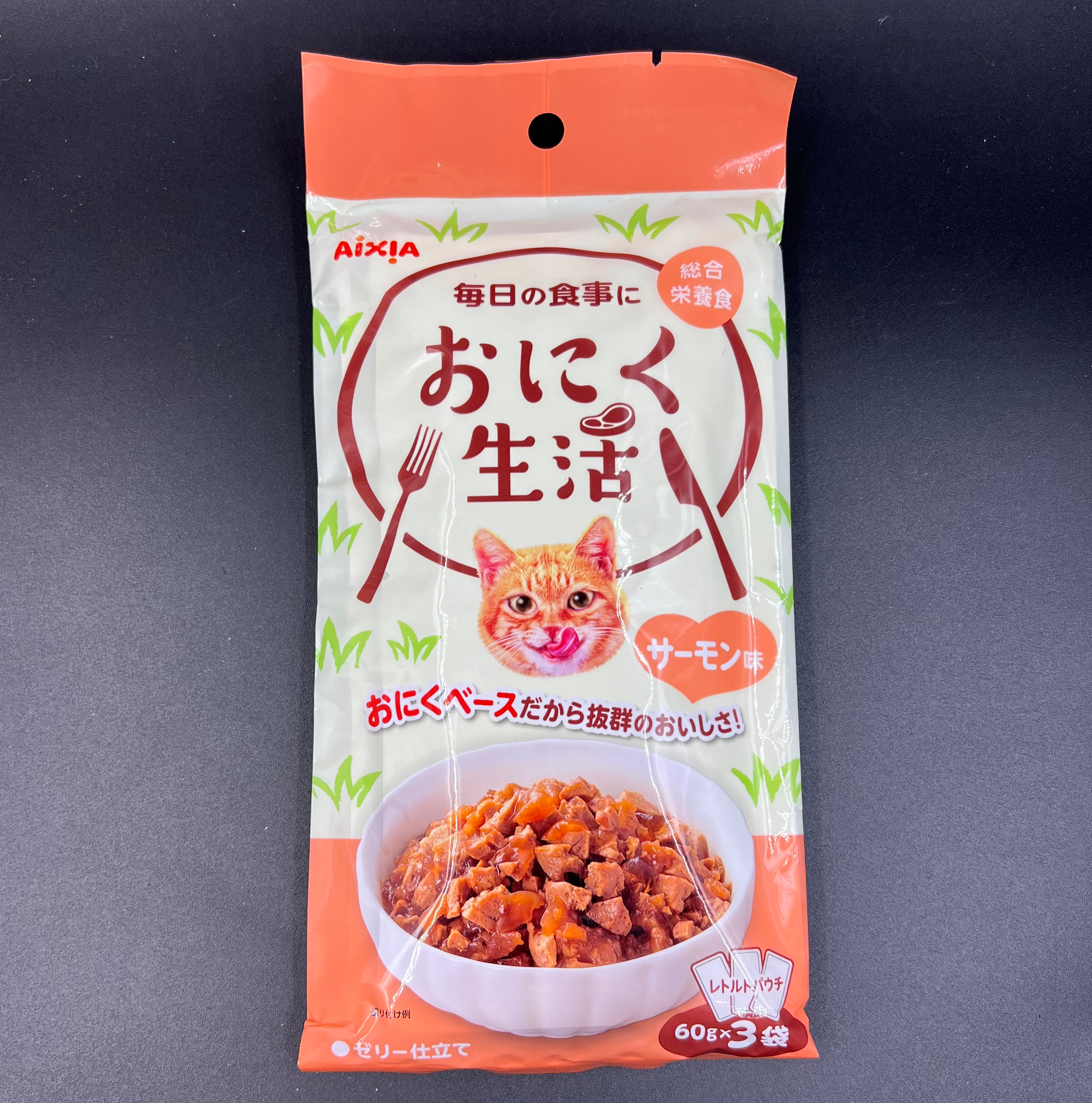 Aixia每日食事3包裝濕糧 - 雞肉(三文魚味) 60gx3 (桃)