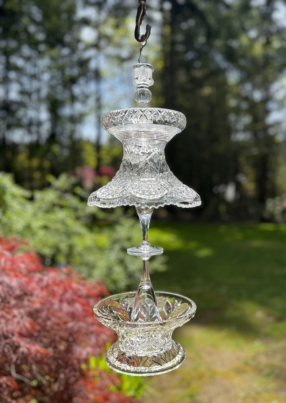 Ornate clear decorative hanging Victorian jewel
