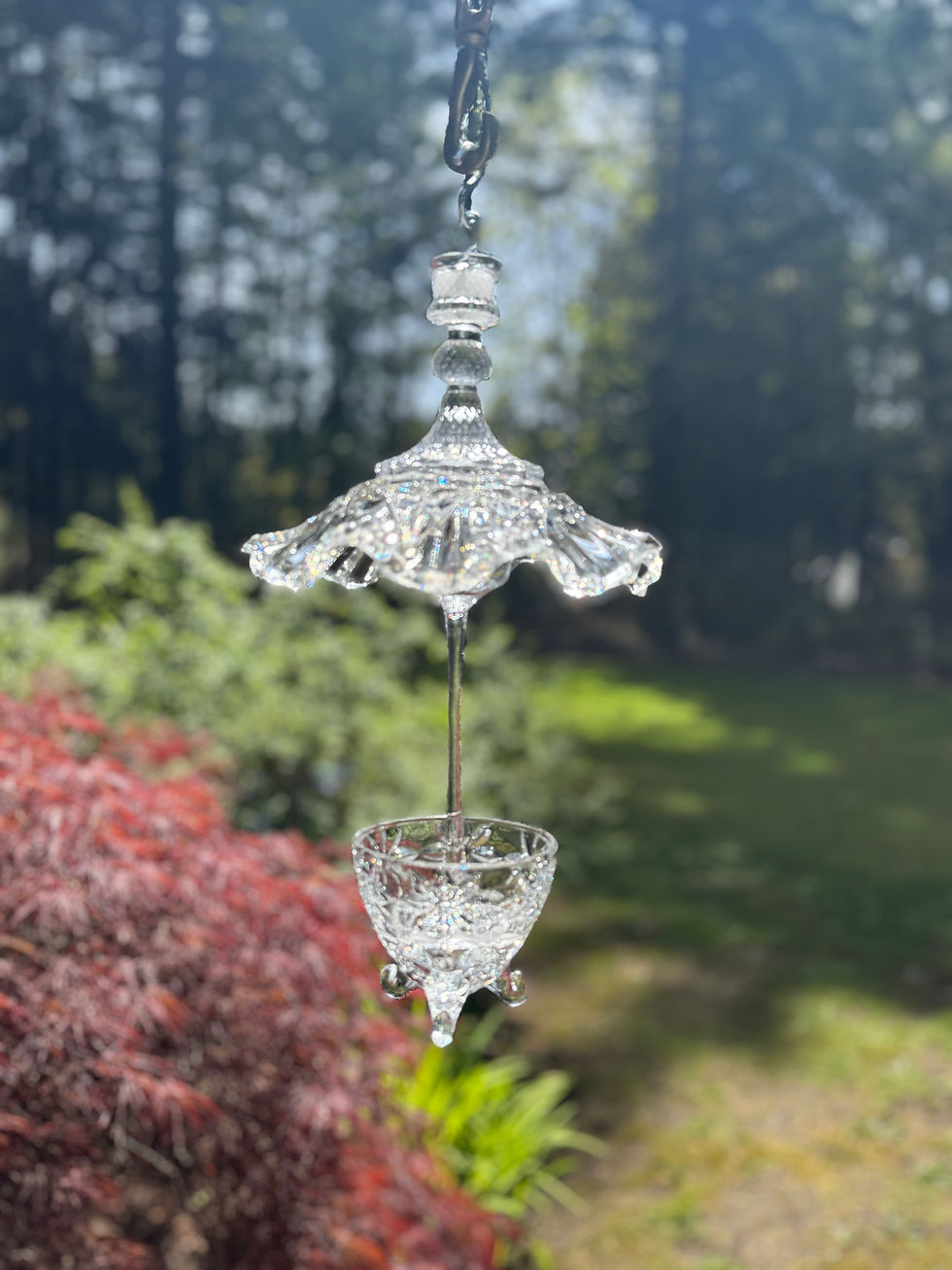 Dewdrop clear glass hanging ornament
