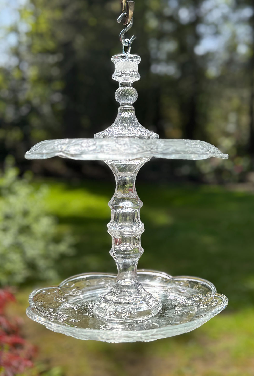 Starlight Pavilion Two Tier Star-Cut Crystal Feeder hanging
