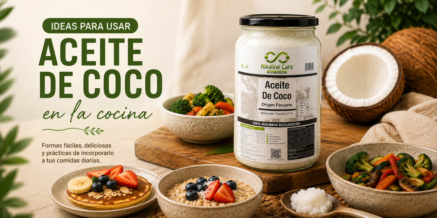 Aceite de coco — usos en la cocina