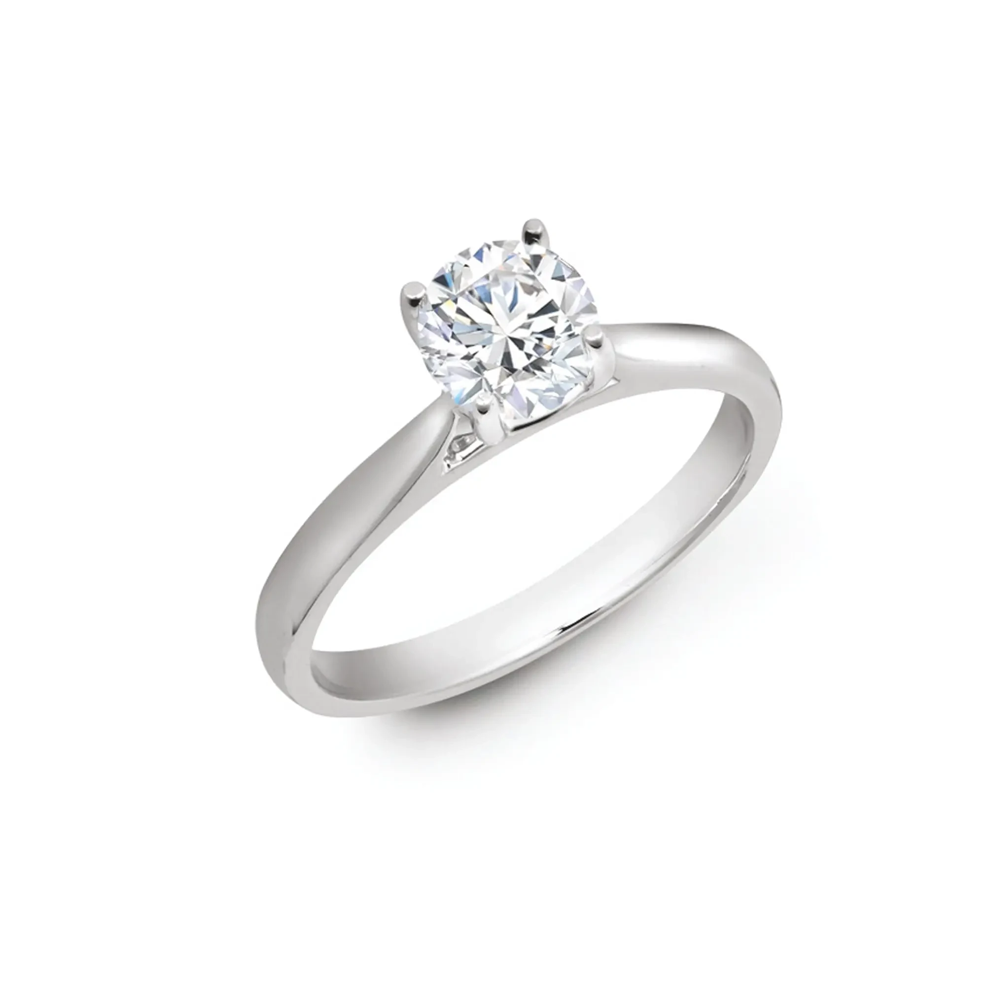 18ct White Gold Lab Grown 0.50ct Solitaire Round Brilliant Diamond Ring