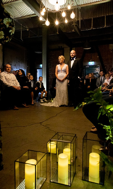 Industrial Modern Wedding Ceremony Milton Street Subtation Christchurch