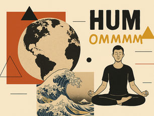 Persona haciendo ommm con la Tierra y una ola