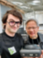 Cornel Amariei, .lumen's founder, next to Jensen Huang, NVIDIA's founder
