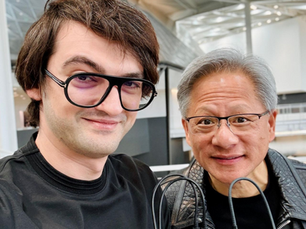 Cornel Amariei with NVIDIA's CEO, Jensen Huang