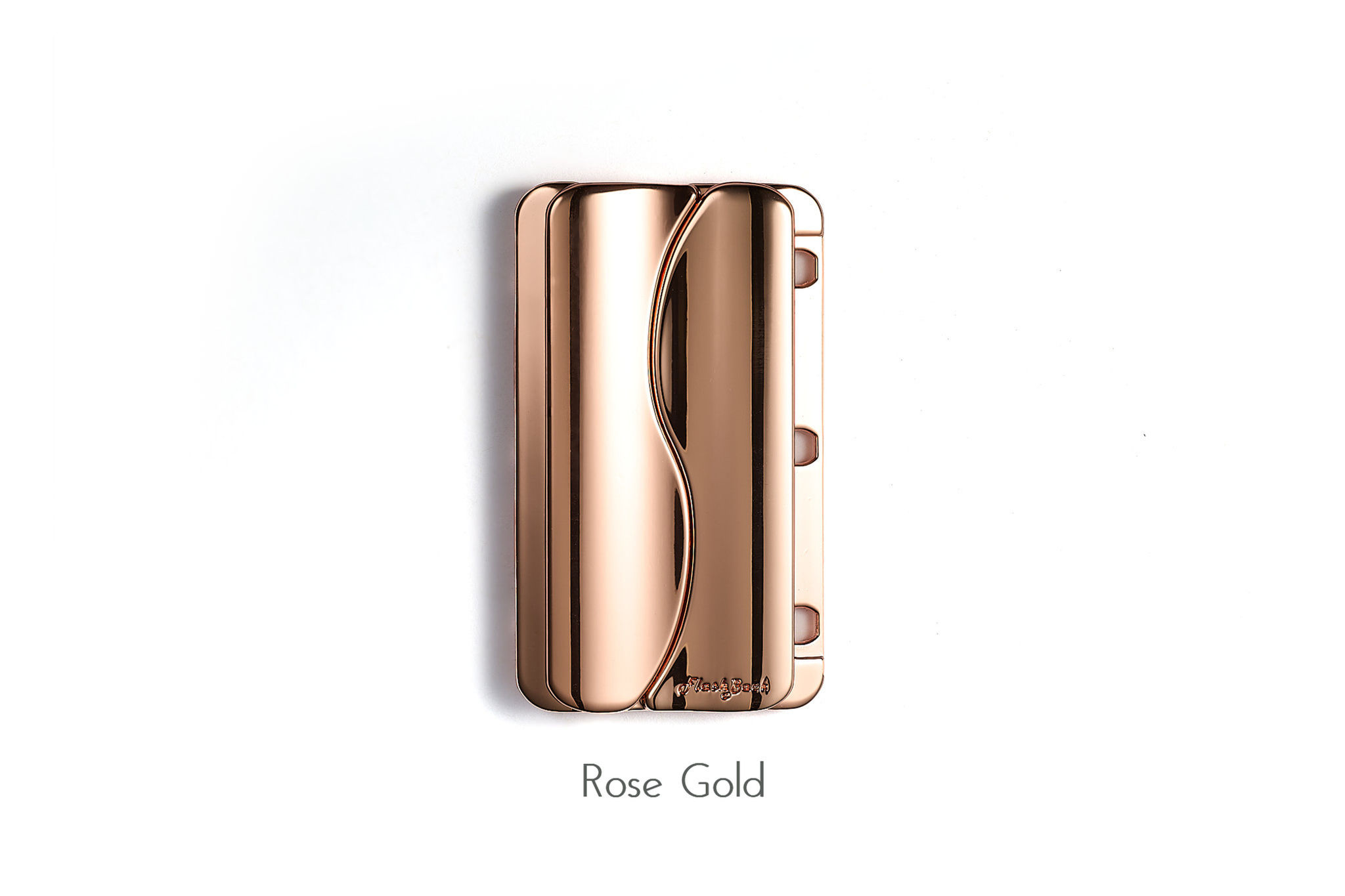 Rose Gold bra fastener single piece clasp shown at a front view, highlighting the sleek 3-hook design and polished finish.