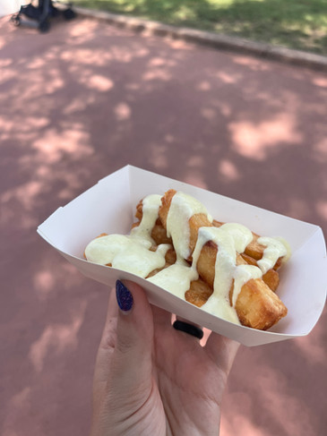 Serving of Yucca fries with garlic sauce