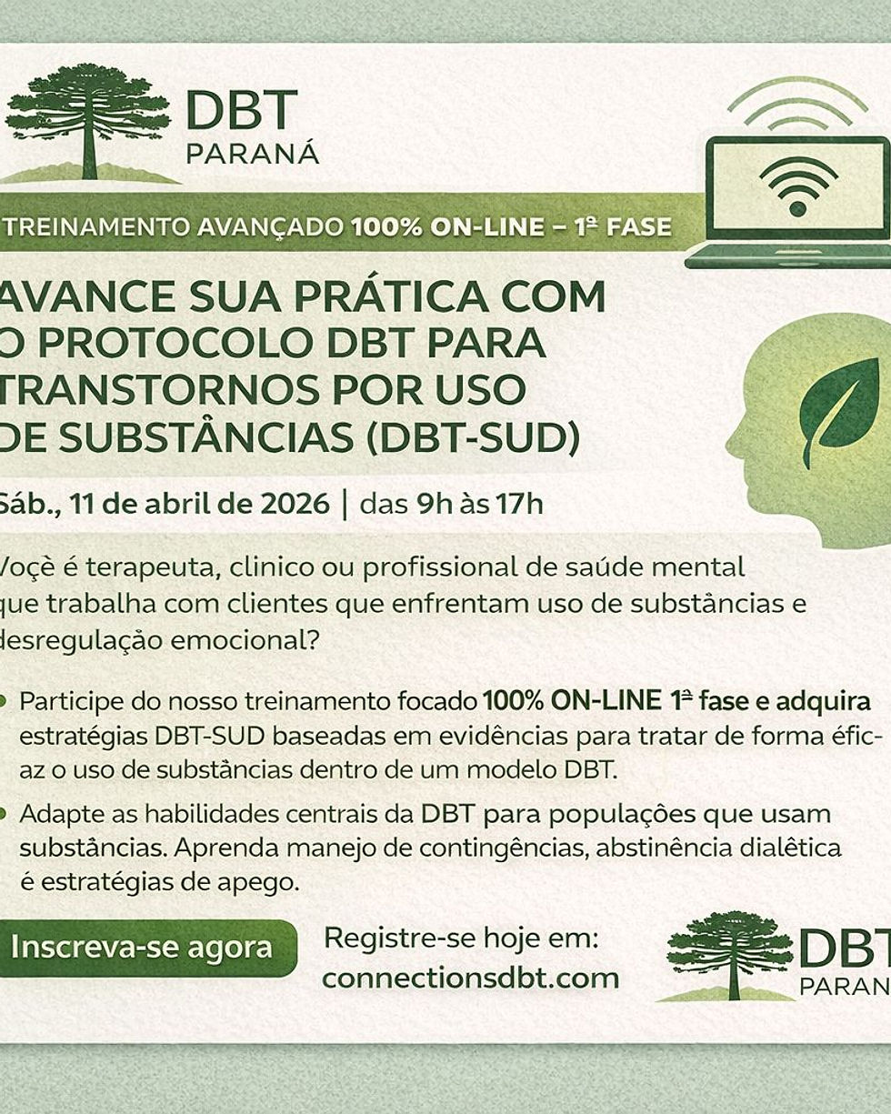 Treinamento - DBT-SUD (Dialectical Behavior Therapy for Substance Use Disorders)