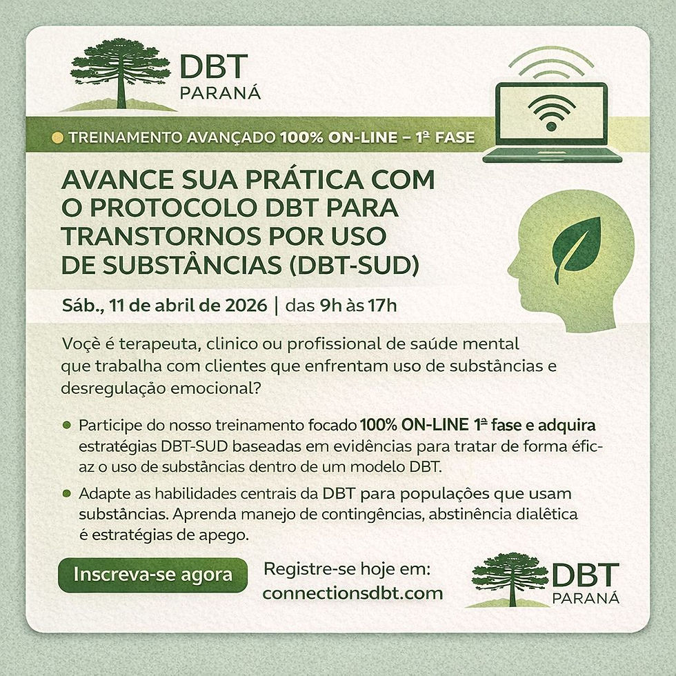 Treinamento - DBT-SUD (Dialectical Behavior Therapy for Substance Use Disorders)