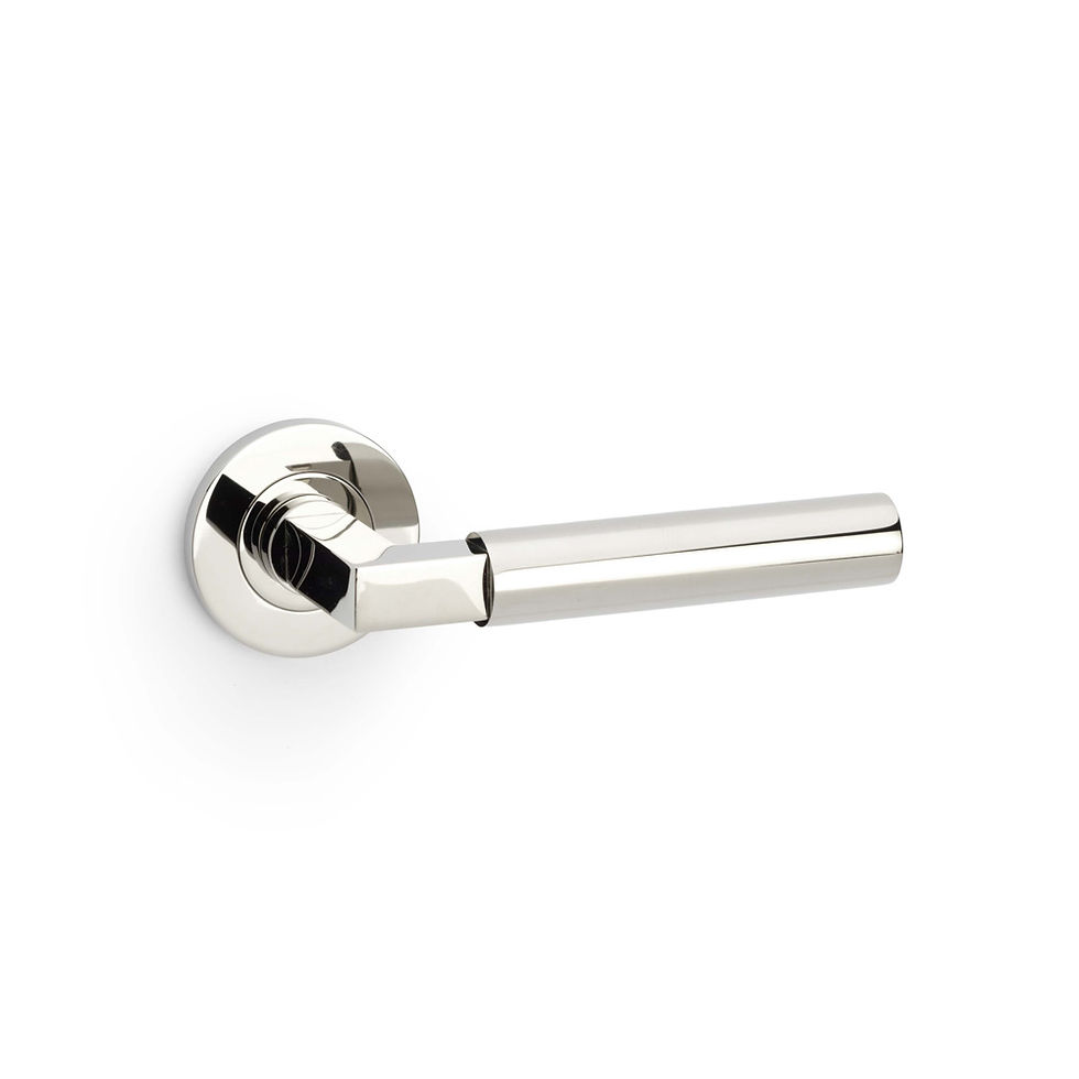 Thumbnail: polished nickel Plain Lever on Round Rose