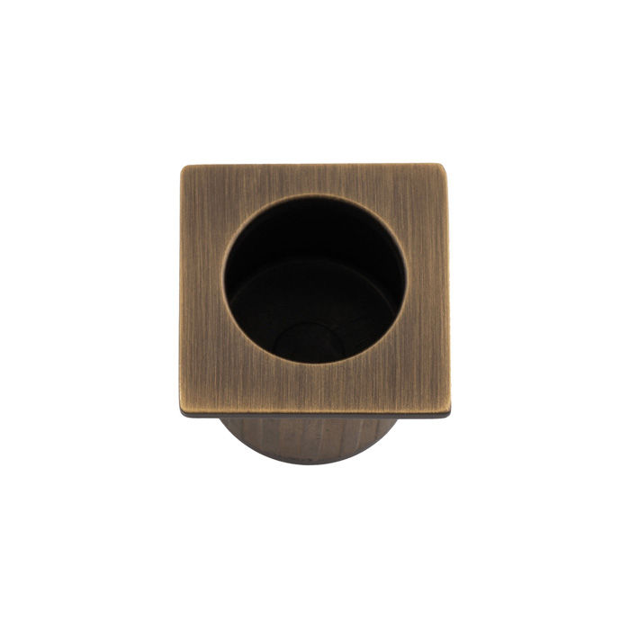 Thumbnail: Sliding Door Finger Edge Pull (Square) Antique Brass