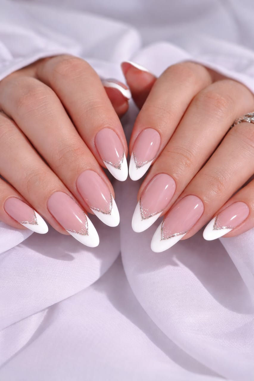 Elegant French and nude press-on nails