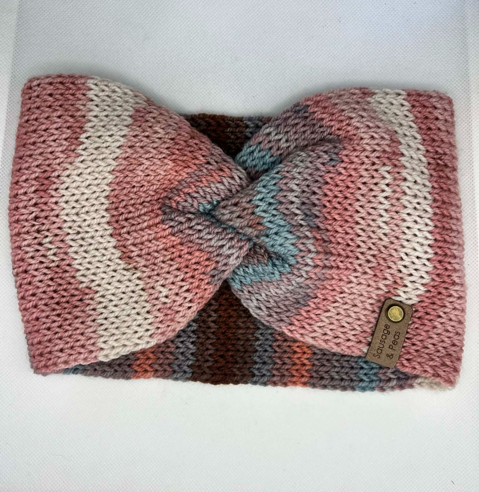 Hand Knitted Pink Headband
