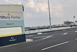 The Brittany Ferries check-in booth in Ouistreham