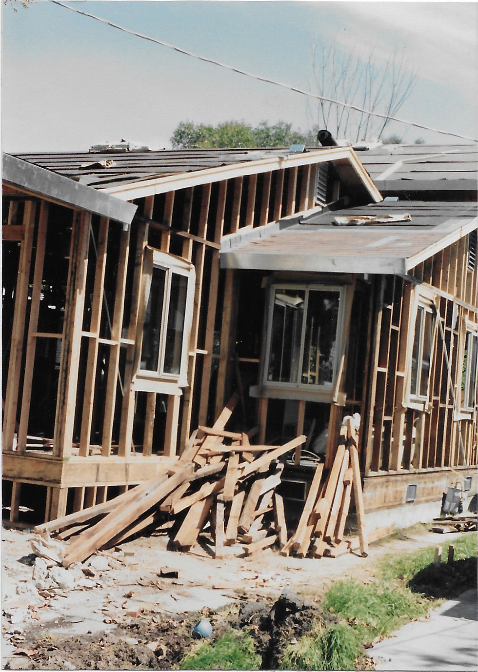 Our first house during construction
