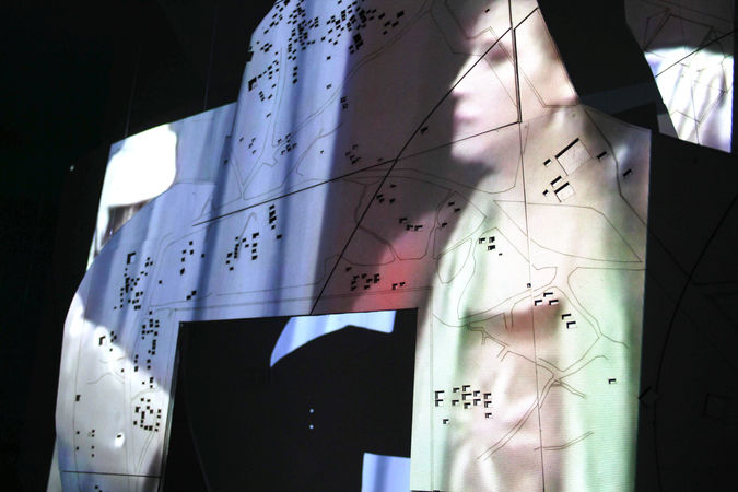 Mamilla cemetery Projection on map by Nisreen Tahhan and Hanin Ismail, Lobna Sana 2019
