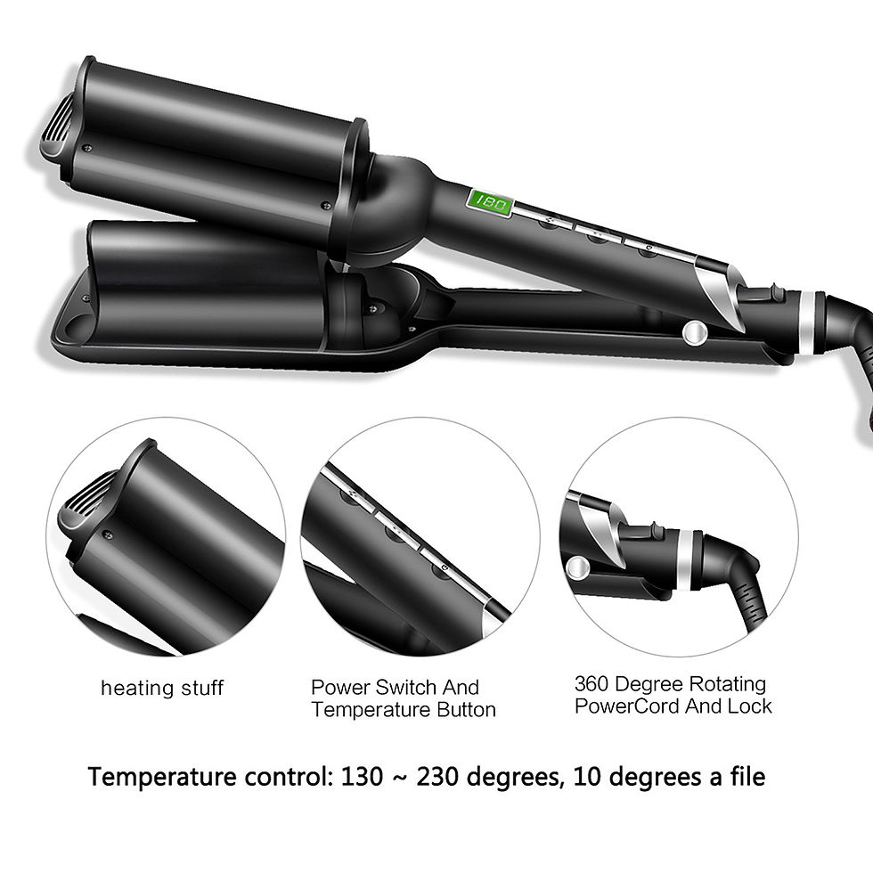 Thumbnail: Deep U-Shaped Water Ripple Curling Iron with LCD Display