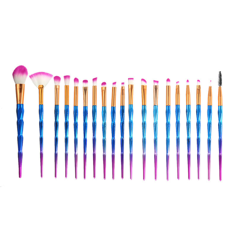 Miniatura: Multicolor Makeup Brushes with Electroplated Finish