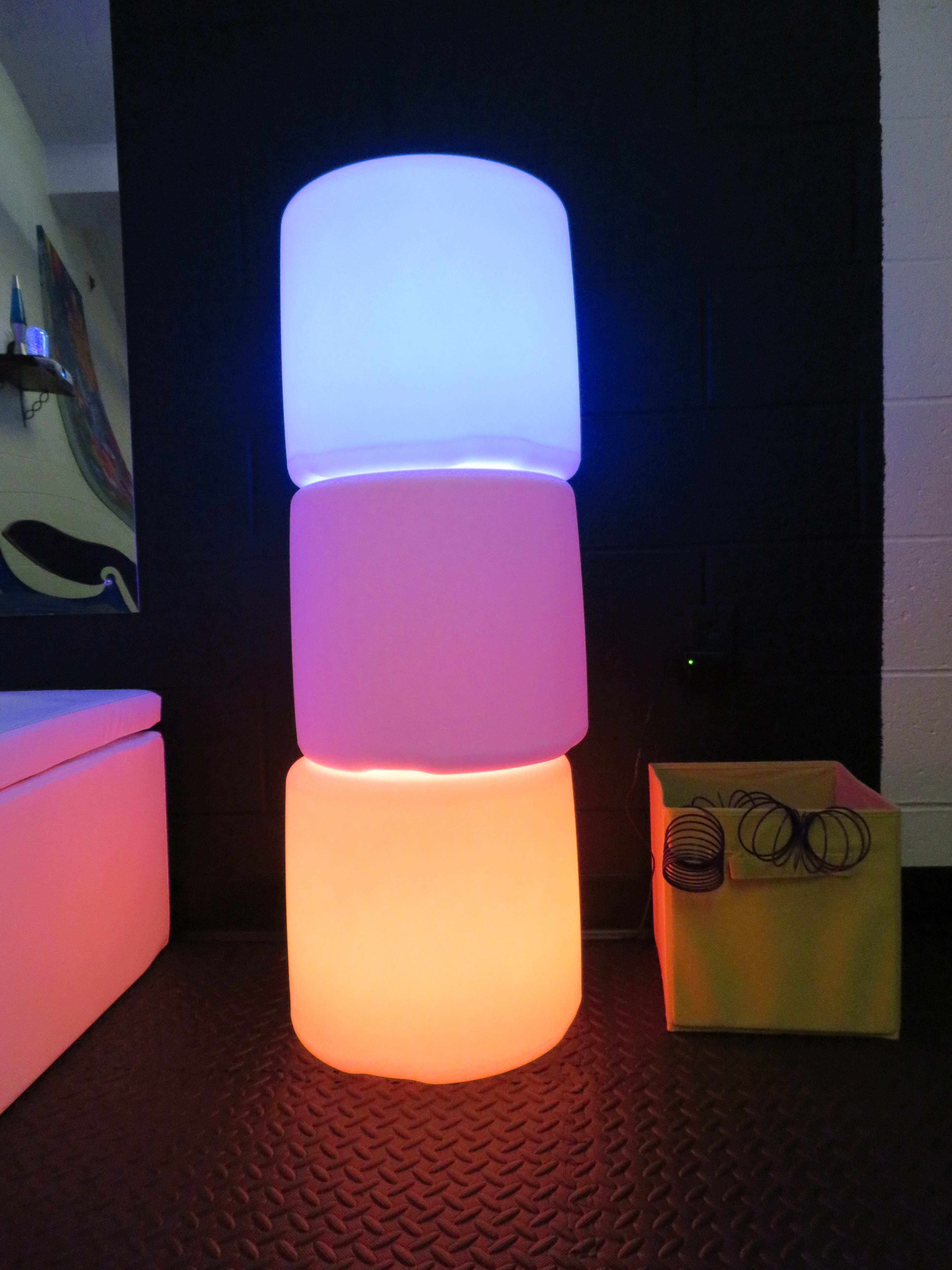 Stacked Illuminated Stools