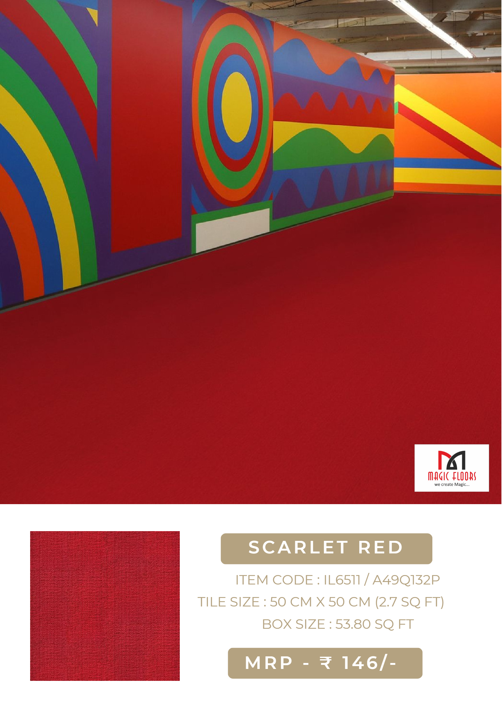 Premium Scarlete Red Carpet Tile