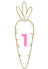 A golden carrot with the number 1 in it, representing a reason to believe in the unicorn and carrot marketing services