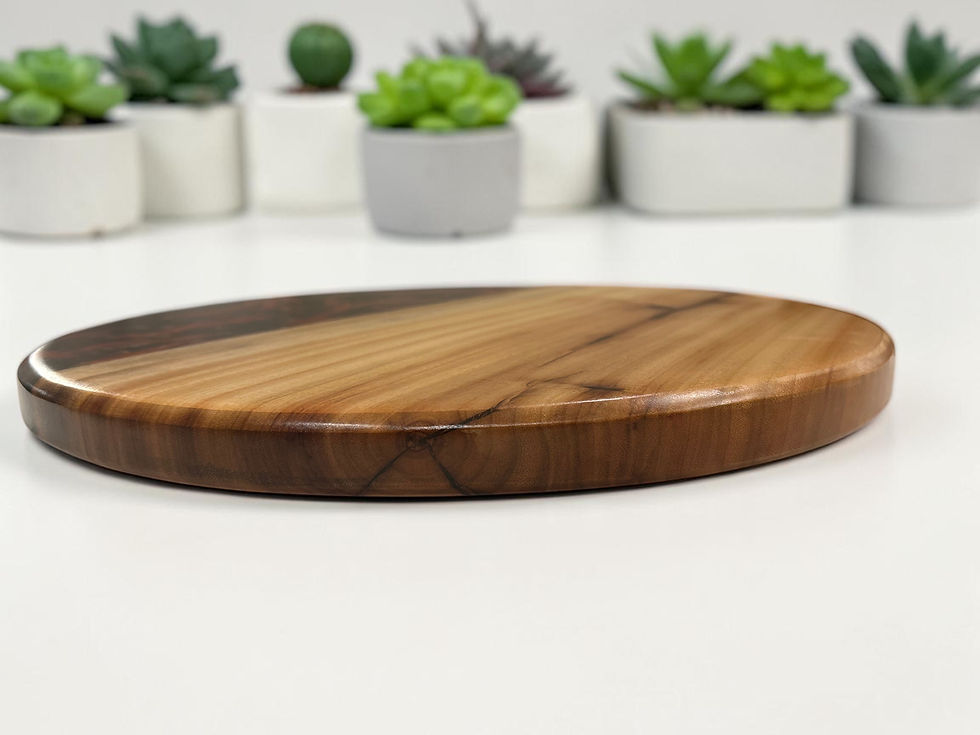 Thumbnail: Lazy Susan solid wood with red peppers