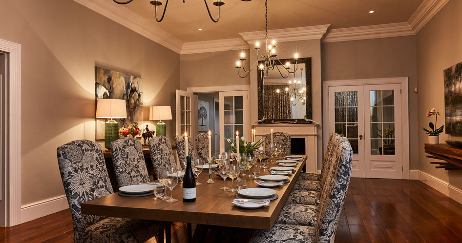 dining area in a wine estate