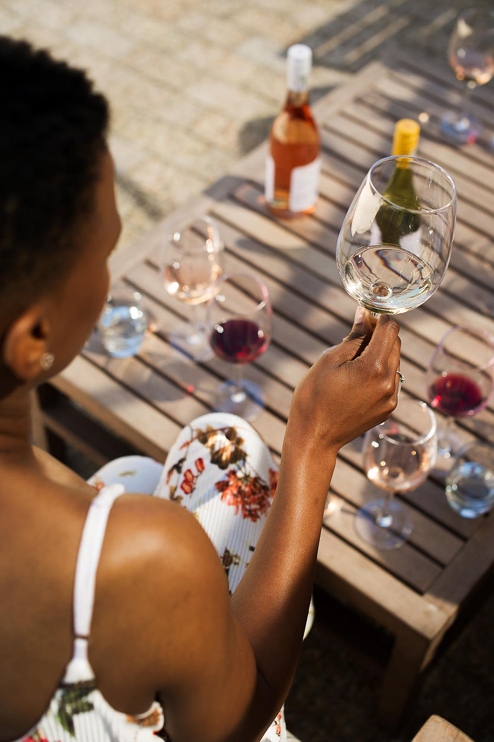 person holding a wine glass