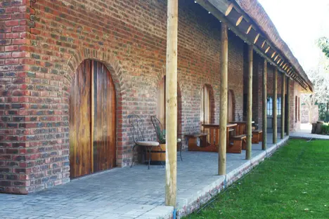 Exterior view of a winery building