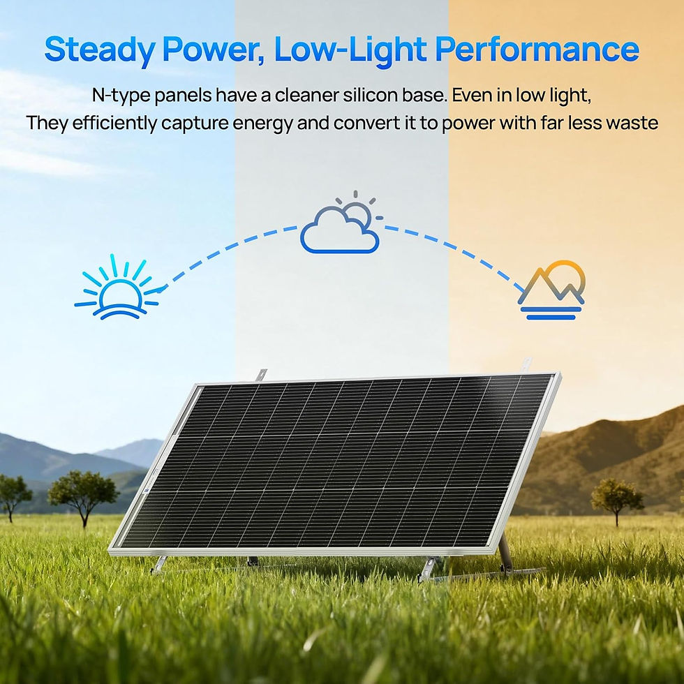 Thumbnail: ECO-WORTHY 2Pcs 12V 100W N-Type Bifacial Solar Panel, 200W 16BB Solar Panel