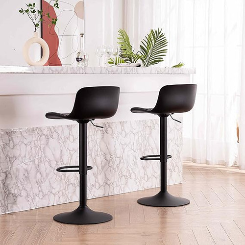 Kidol & Shellder Bar Stools Set of 2 Black Barstools Bar Height Flair