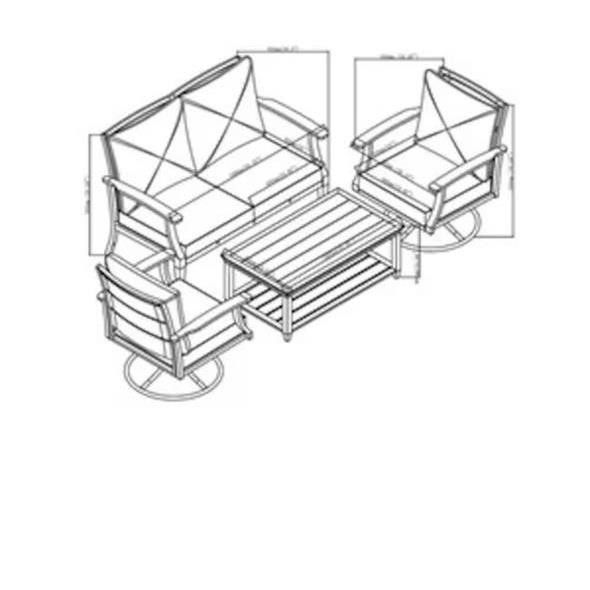 Thumbnail: Hampton Bay Marina Point 4-Piece Brown Steel Outdoor Patio Conversation Seating