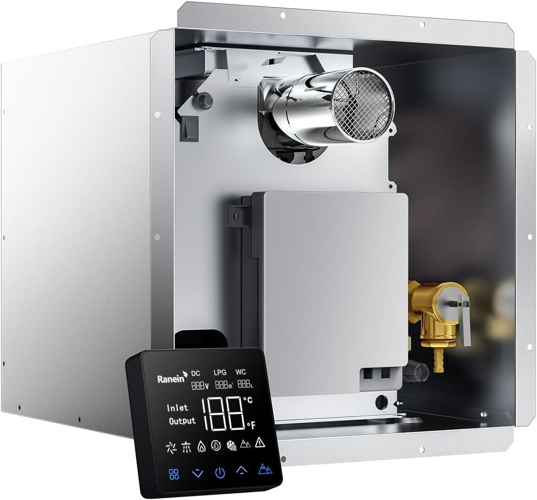 Ranein 65,000 BTU RV Tankless Water Heater, High Altitude Available, 12V
