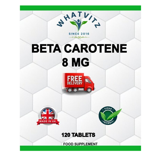 BETA CAROTENE 8 MG EYE,SKIN CARE ,SYSTEM TANNING TABLETS 120 TABLETS Whatvitz